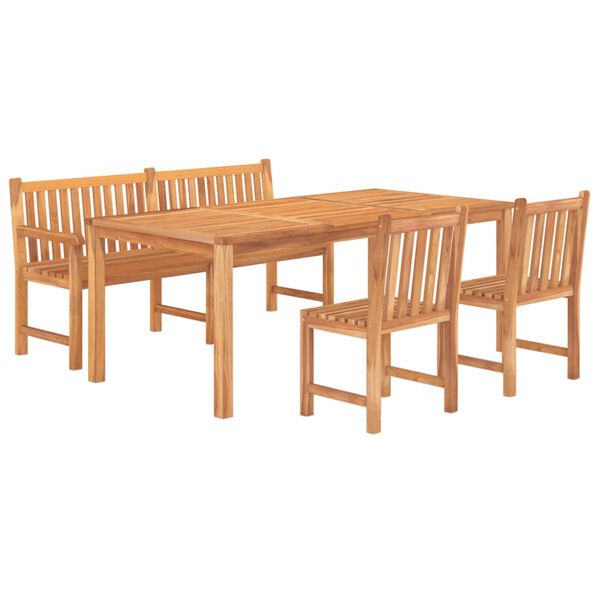 vidaXL Ensemble à manger de jardin 4 pcs Bois de teck massif