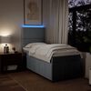 vidaXL Sommier &agrave; lattes de lit avec matelas Gris clair 90x200 cm Tissu