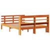vidaXL Cadre de lit et t&ecirc;te de lit sans matelas cire marron 140x200 cm