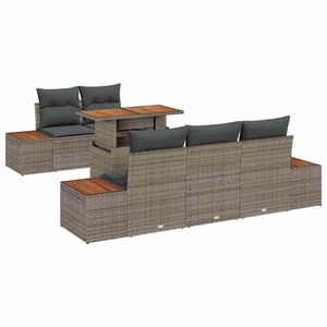 vidaXL Ensemble de canap&eacute; de jardin 6 pc Gris et marron