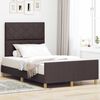 vidaXL Cadre de lit avec t&ecirc;te de lit Marron fonc&eacute; 120 x 200 cm tissu
