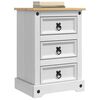 vidaXL Table de chevet avec tiroir Blanc 45 x 35 x 64 cm Pin massif