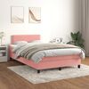 vidaXL Sommier &agrave; lattes de lit avec matelas Rose 120x200 cm Velours