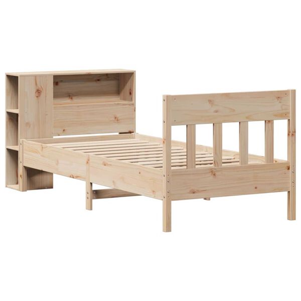 vidaXL Lit biblioth&egrave;que sans matelas 90x190 cm bois de pin massif