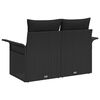 vidaXL Canap&eacute; de jardin avec coussin Noir 141 x 62 x 69 cm polyrotin