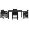 vidaXL Ensemble de salle &agrave; manger pour jardin 5 pcs Noir