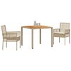 vidaXL Ensemble de salle &agrave; manger pour jardin 3 pcs Beige polyrotin