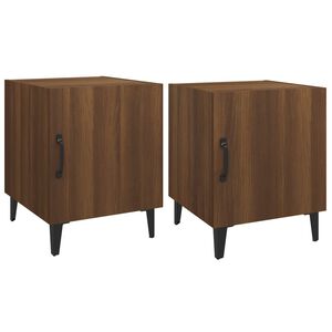 vidaXL Tables de chevet 2 pcs Ch&ecirc;ne marron Bois d'ing&eacute;nierie