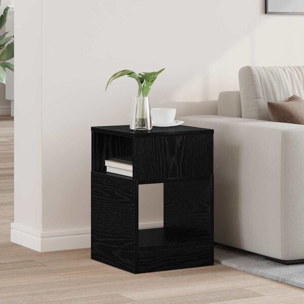 vidaXL Table d'appoint Ch&ecirc;ne noir 30,5 x 30 x 45 cm Bois d'ing&eacute;nierie