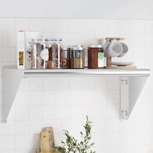 vidaXL &Eacute;tag&egrave;re murale 75x30x31 cm argent&eacute; acier inoxydable