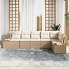 vidaXL Ensemble de canap&eacute; de jardin 6 pcs Beige et cr&egrave;me Polyrotin