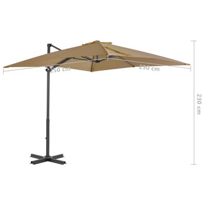 vidaXL Parasol de jardin avec base portable taupe