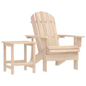 vidaXL Chaise de jardin Adirondack avec table Bois de sapin massif