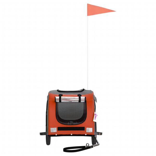 vidaXL Remorque de v&eacute;lo pour animaux de compagnie orange et gris