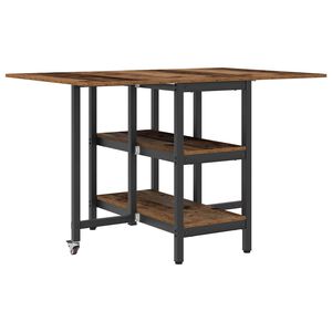 vidaXL Table &agrave; d&icirc;ner 122 x 80 x 76,5 cm Bois d'ing&eacute;nierie Bois ancien