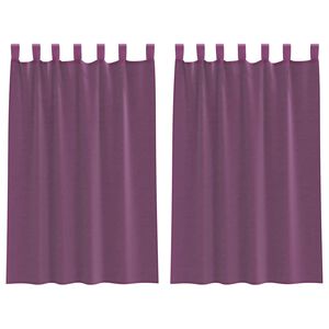 vidaXL Rideaux en voile avec boucles 2 pcs violet 140x175 cm