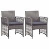 vidaXL Fauteuils de jardin coussins lot de 2 Anthracite R&eacute;sine tress&eacute;e