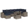 vidaXL Ensemble de canap&eacute; de jardin 8 pcs avec coussins gris r&eacute;sine tress&eacute;e