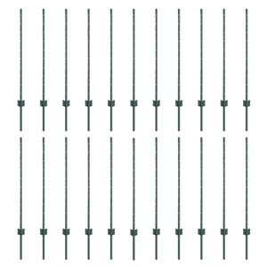 vidaXL Poteau de cl&ocirc;ture ench&acirc;ss&eacute; 22 pi&egrave;ces Vert 140 cm