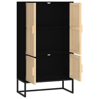 vidaXL Buffet haut noir 70x35x125 cm bois d'ingénierie