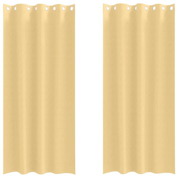 vidaXL Rideaux occultants avec anneaux 2 pcs Beige 245 x 140 cm