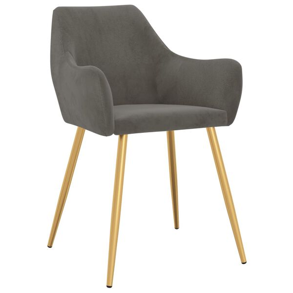vidaXL Chaises &agrave; manger lot de 6 gris fonc&eacute; velours