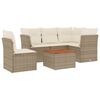 vidaXL Salon de jardin avec coussins 6 pcs beige r&eacute;sine tress&eacute;e