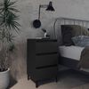 vidaXL Tables de chevet avec pieds en m&eacute;tal 2 pcs noir 40x35x69 cm