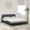 vidaXL Lit avec matelas Dover gris fonc&eacute; 160x200 cm velours