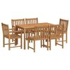 vidaXL Ensemble de salle &agrave; manger de jardin 7 pi&egrave;ces 140 x 80 cm en bois de teck massif