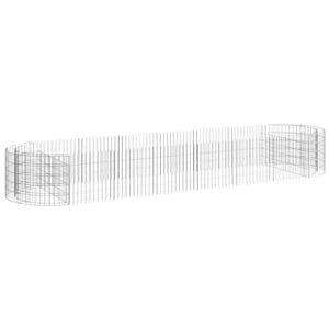 vidaXL Lit sur&eacute;lev&eacute; &agrave; gabion Fer galvanis&eacute; 400x100x50 cm