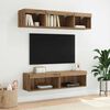 vidaXL Ensemble meuble TV avec LED Ch&ecirc;ne artisanal Bois d'ing&eacute;nierie