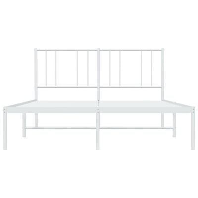 vidaXL Cadre de lit métal sans matelas et tête de lit blanc 135x190 cm