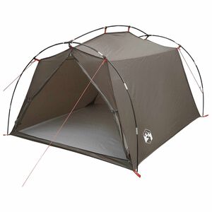 vidaXL Tente tunnel Marron et gris 2 personnes