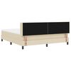 vidaXL Lit &agrave; ressorts avec matelas Cr&egrave;me 200 x 180 cm tissu