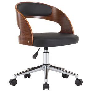 vidaXL Chaise pivotante &agrave; manger Noir Bois courb&eacute; et similicuir