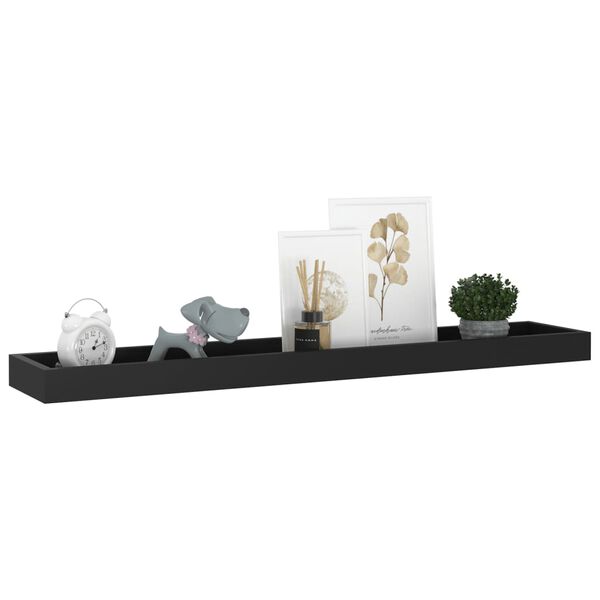 vidaXL &Eacute;tag&egrave;res murales Loggia 2 pcs Noir 80x15x4 cm MDF