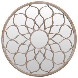 vidaXL Miroir de jardin Sable 40x3 cm Fer Rond utilisation ext&eacute;rieure