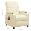 vidaXL Fauteuil de massage Cr&egrave;me Similicuir