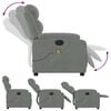 vidaXL Fauteuil inclinable &eacute;lectrique de massage gris clair velours