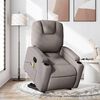 vidaXL Fauteuil inclinable de massage &eacute;lectrique Taupe Tissu