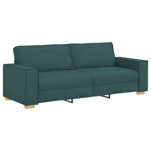 vidaXL Sofa 3 places Vert fonc&eacute; 220 cm tissu