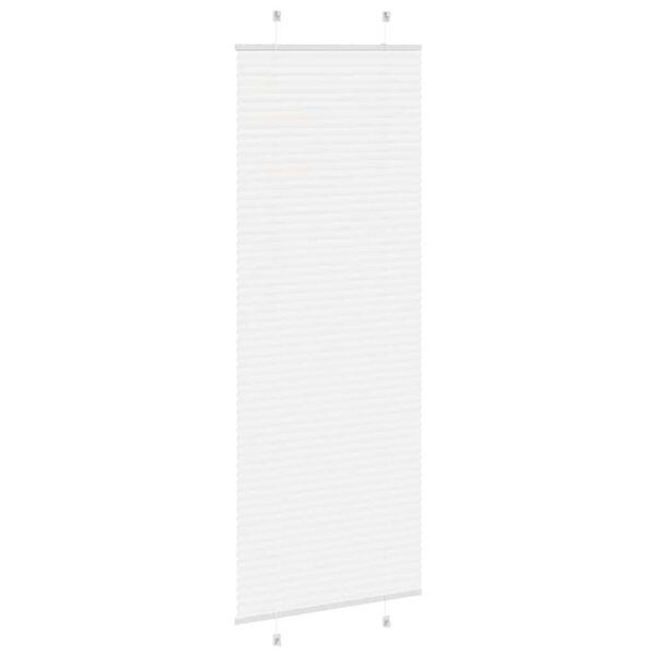 vidaXL Store pliss&eacute; blanc 75x200 cm largeur du tissu 74,4 cm polyester