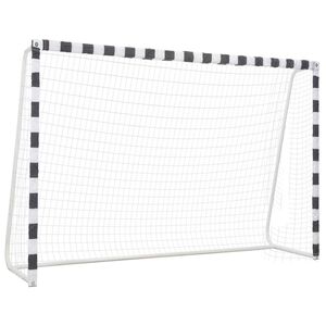 vidaXL But de football 300x200x90 cm M&eacute;tal Noir et blanc