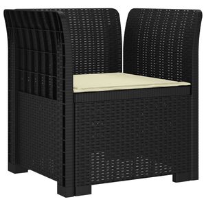 vidaXL Fauteuil 1 place avec coussin look rotin PP Anthracite