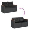 vidaXL Salon de jardin avec coussins 13 pcs noir résine tressée