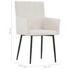 vidaXL Chaises &agrave; manger et accoudoirs lot de 2 cr&egrave;me tissu
