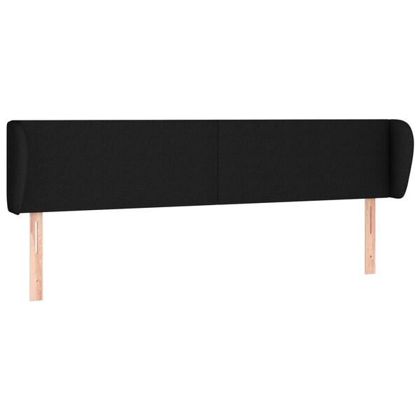 vidaXL T&ecirc;te de lit avec oreilles Noir 183x23x78/88 cm Tissu