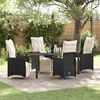 vidaXL Ensemble de salle &agrave; manger pour jardin 5 pcs Noir polyrotin