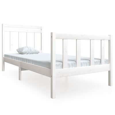 vidaXL Cadre de lit sans matelas blanc bois massif 100x200 cm